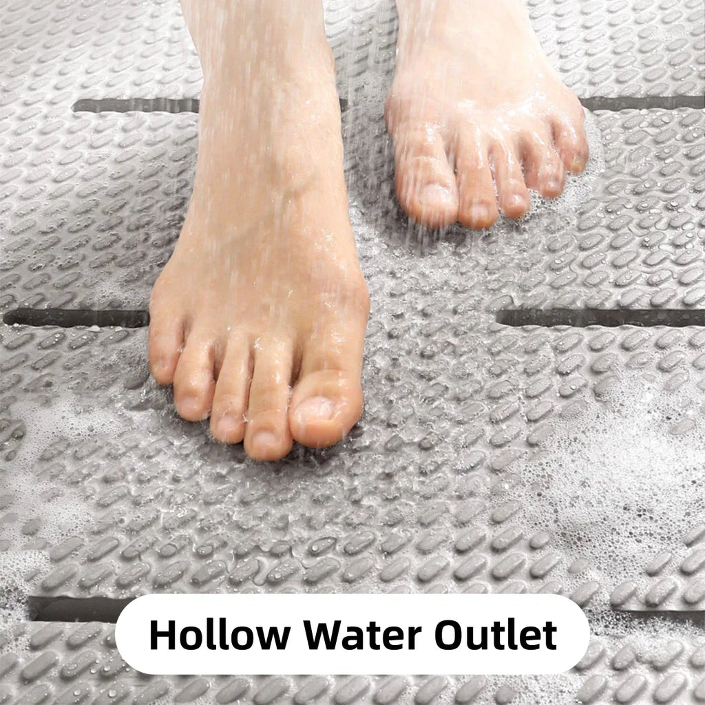 Bathroom Floor Mat Non Slip Shower Rug Soft Quick Dry Household Bath Carpet Mat - Grey