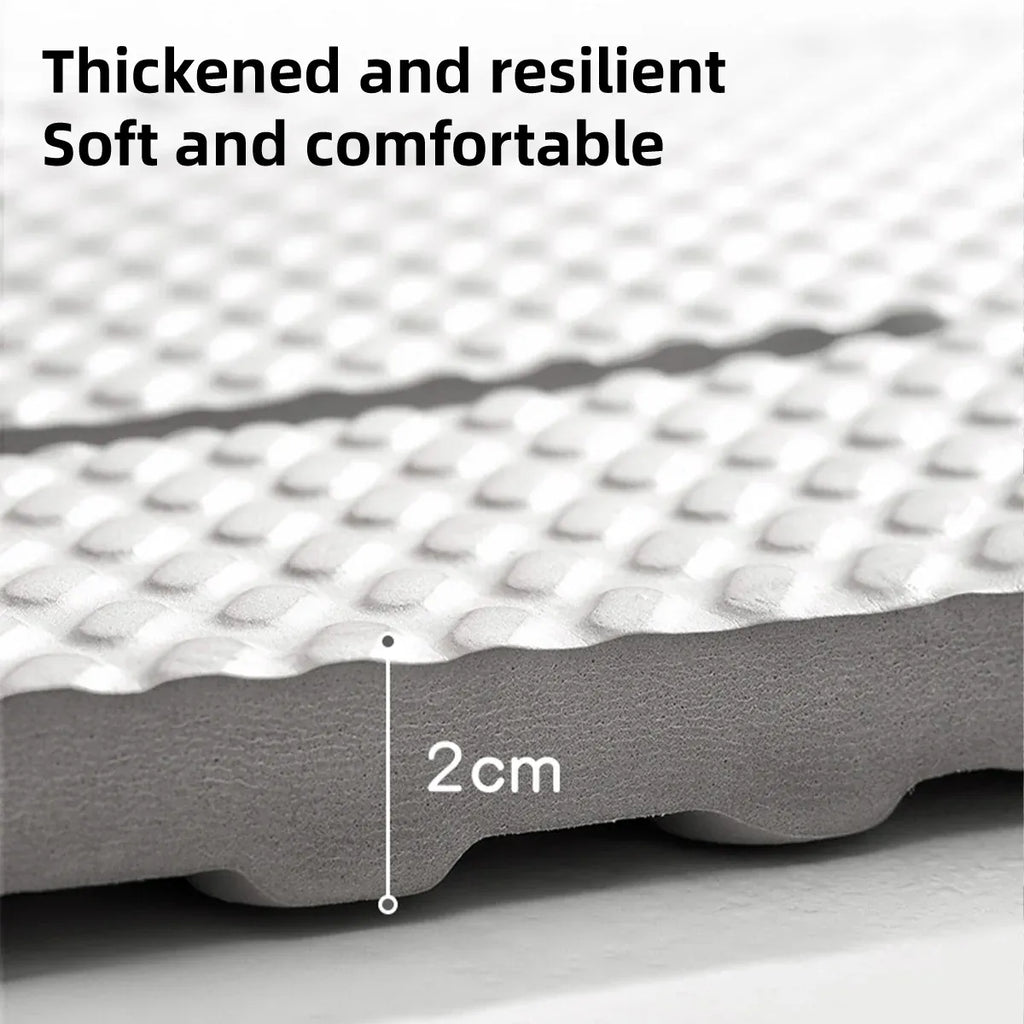 Bathroom Floor Mat Non Slip Shower Rug Soft Quick Dry Household Bath Carpet Mat - Grey