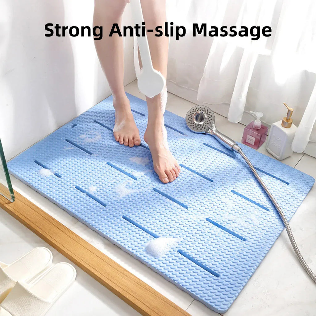 Bathroom Floor Mat Non Slip Shower Rug Soft Quick Dry Household Bath Carpet Mat - Grey