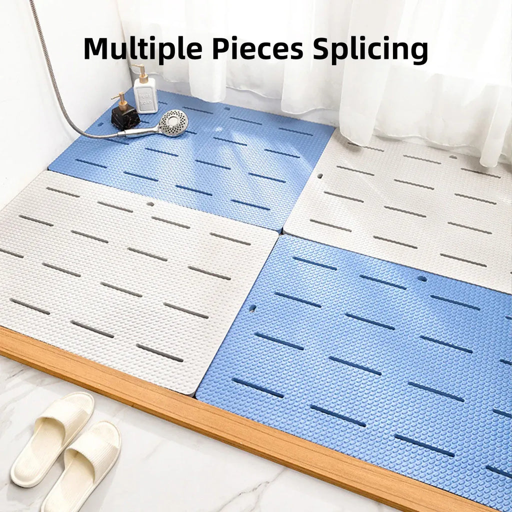 Bathroom Floor Mat Non Slip Shower Rug Soft Quick Dry Household Bath Carpet Mat - Grey