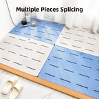 Bathroom Floor Mat Non Slip Shower Rug Soft Quick Dry Household Bath Carpet Mat - Grey