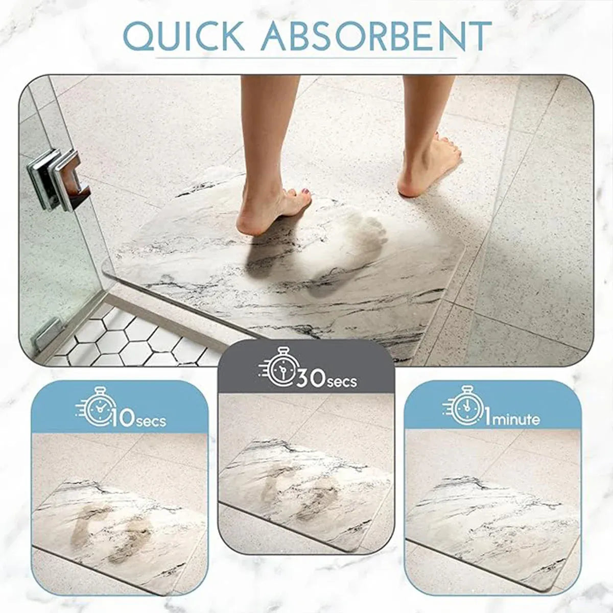 Diatom Mud Water Absorbing Mat Anti Slip Bathroom Floor Mat Absorbent Foot Rug
