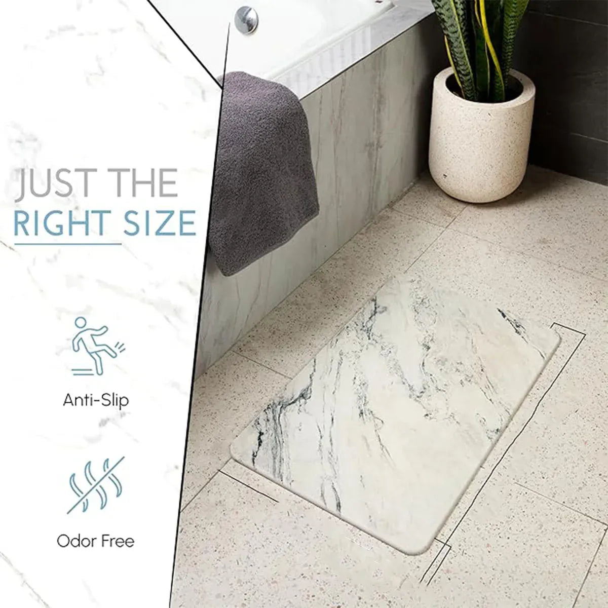 Diatom Mud Water Absorbing Mat Anti Slip Bathroom Floor Mat Absorbent Foot Rug
