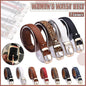 Ladies Leather Belt Classic Buckle Fashion Waist Strap for Jeans Dresses Casual - Coffee