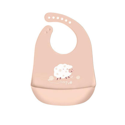 Silicone Waterproof Feeding Bib Apron with Pouch Easy to Clean Smock for Mealtime Use - Puppy