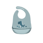Silicone Waterproof Feeding Bib Apron with Pouch Easy to Clean Smock for Mealtime Use - Sheep
