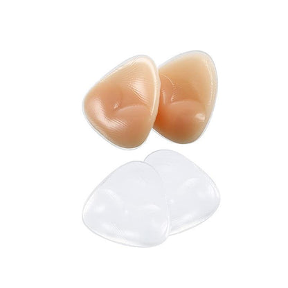 Triangle Push-Up Silicone Bra Inserts Breasts Pad Bikini Bra Cleavage Enhancers - Beige-Big
