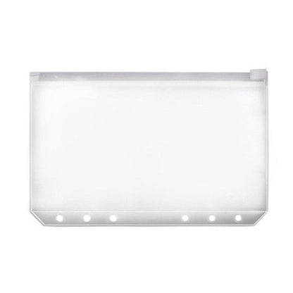 12X A5/A6/A7 Binder Pocket Zipper 6 Holes Pvc Document Filling Bags Clear Kit - A7(13*9CM)