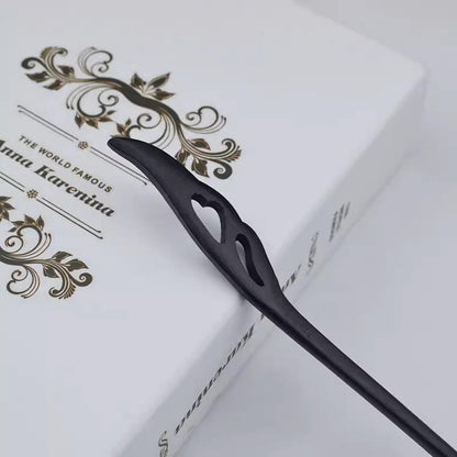 Retro Wooden Carved Hair Sticks Women Hairpin Barrette Chopsticks Accessories - H