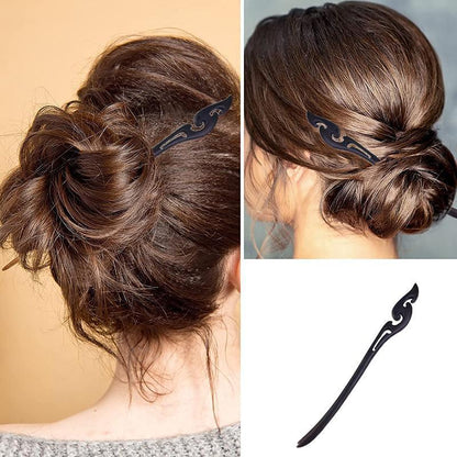 Retro Wooden Carved Hair Sticks Women Hairpin Barrette Chopsticks Accessories - H
