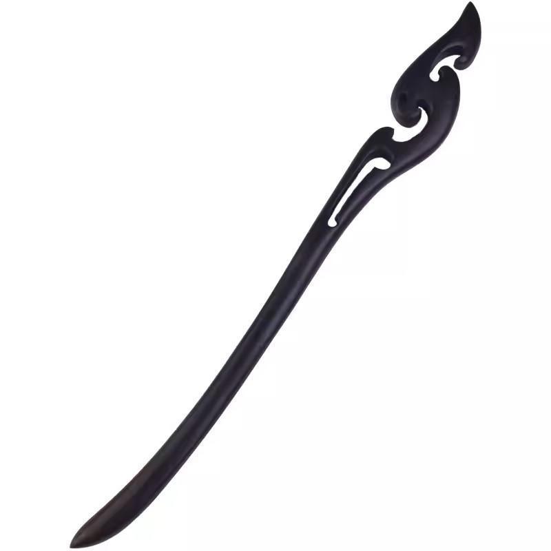 Retro Wooden Carved Hair Sticks Women Hairpin Barrette Chopsticks Accessories - H
