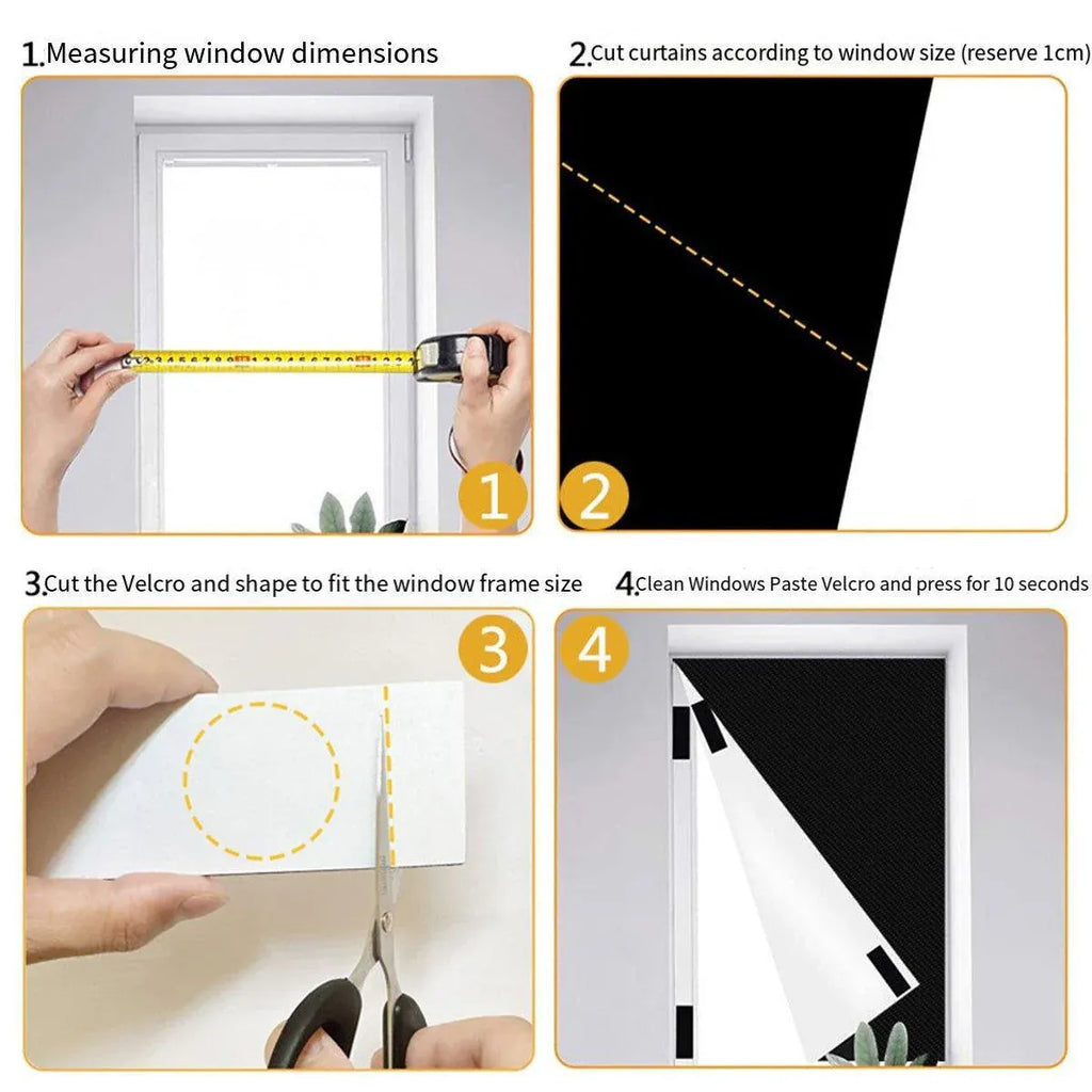 Portable Blackout Curtains for Sunscreen Window Shades Light Blocking Drapes - 1m x 1.45m