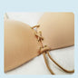 Strapless Backless Invisible Bra Push Up Stick On Silicone Lingerie Adjustable Nude - D