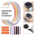 20mm Nylon Braided Sport Loop Velcro Watch Band Strap Compatible Replacement - White