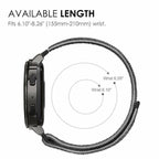 20mm Nylon Braided Sport Loop Velcro Watch Band Strap Compatible Replacement - White