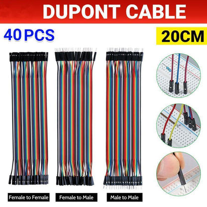 40PCS Dupont Cable 20cm Jumper Wire for Arduino RPi breadboard - Female to Female 20CM