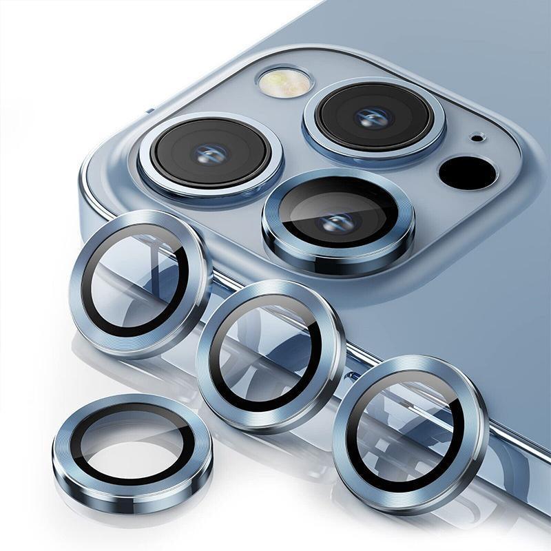 For iPhone 14/14 Plus Metal Camera Lens Glass Screen Protector - Black
