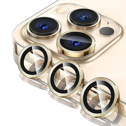 For iPhone 14/14 Plus Metal Camera Lens Glass Screen Protector - Black
