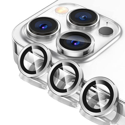 For iPhone 14/14 Plus Metal Camera Lens Glass Screen Protector - Black