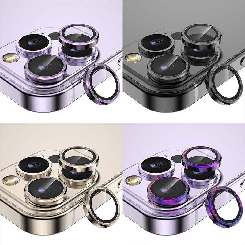 For iPhone 14/14 Plus Metal Camera Lens Glass Screen Protector - Purple