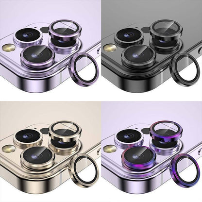 For iPhone 14/14 Plus Metal Camera Lens Glass Screen Protector - Gold