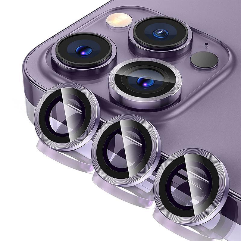 For iPhone 14/14 Plus Metal Camera Lens Glass Screen Protector - Gold
