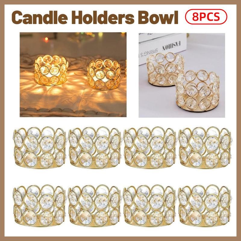 8pcs Gold European Candle Holders for Candlelight Dinner Decorative Candle Cups