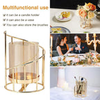 Wrought Iron Candle Holder Romantic Candlestick Ornament Dinner Table Decor Prop - S