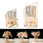Wrought Iron Candle Holder Romantic Candlestick Ornament Dinner Table Decor Prop - S