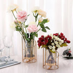Wrought Iron Candle Holder Romantic Candlestick Ornament Dinner Table Decor Prop - S