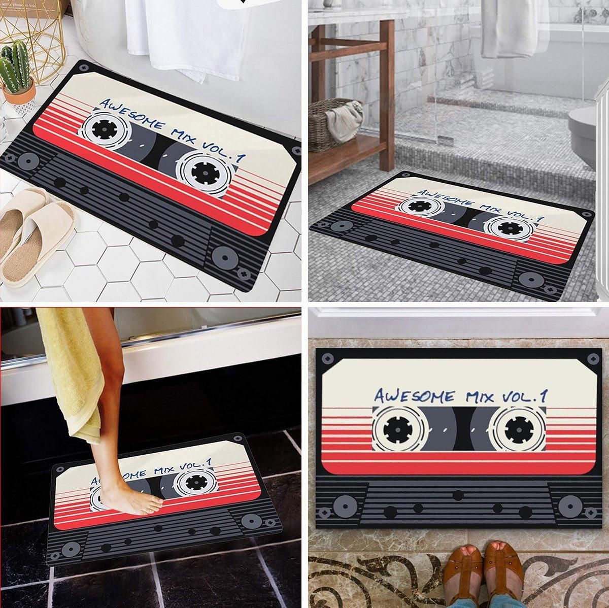 Absorbent Non-Slip Camera Bathroom Floor Mat Family Entry Door Mat Home Rug - 40x60CM