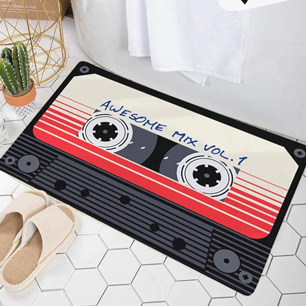 Absorbent Non-Slip Camera Bathroom Floor Mat Family Entry Door Mat Home Rug - 40x60CM