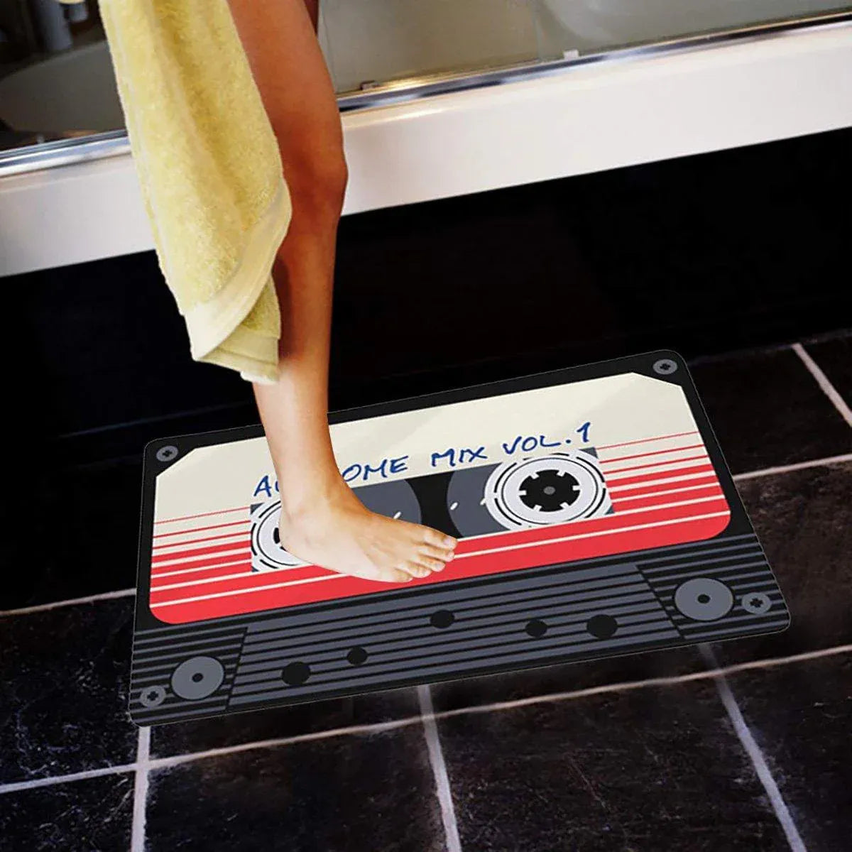Absorbent Non-Slip Camera Bathroom Floor Mat Family Entry Door Mat Home Rug - 40x60CM