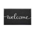 Black Door Mat Welcome Carpet Modern Simple Silk Ring Floor Entrance Rug Indoor