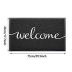 Black Door Mat Welcome Carpet Modern Simple Silk Ring Floor Entrance Rug Indoor