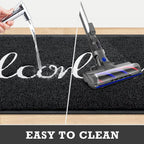 Black Door Mat Welcome Carpet Modern Simple Silk Ring Floor Entrance Rug Indoor
