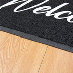 Black Door Mat Welcome Carpet Modern Simple Silk Ring Floor Entrance Rug Indoor