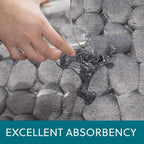 40x60cm Non-Slip Memory Foam Bath Mat Super Absorbent Floor Rug for Bathroom Use - Black