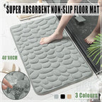 40x60cm Non-Slip Memory Foam Bath Mat Super Absorbent Floor Rug for Bathroom Use - Grey
