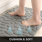 40x60cm Non-Slip Memory Foam Bath Mat Super Absorbent Floor Rug for Bathroom Use - Khaki