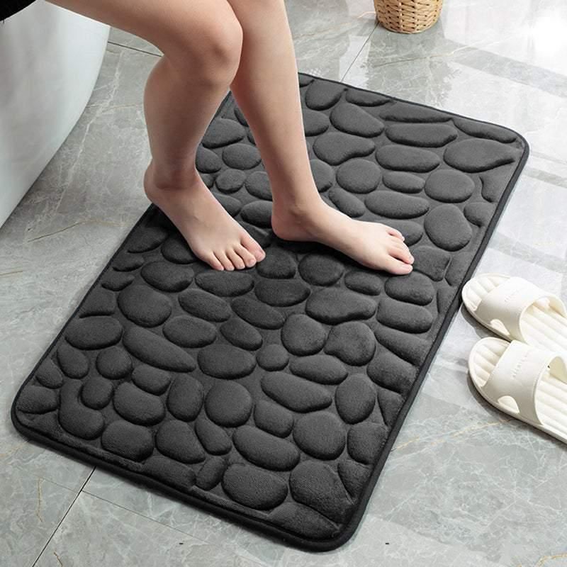 40x60cm Non-Slip Memory Foam Bath Mat Super Absorbent Floor Rug for Bathroom Use - Khaki