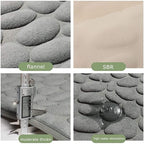40x60cm Non-Slip Memory Foam Bath Mat Super Absorbent Floor Rug for Bathroom Use - Khaki