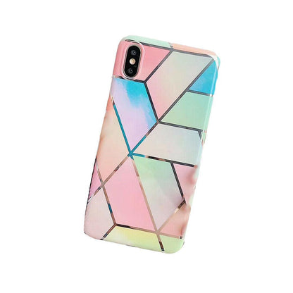 Rainbow Case for iPhone 14 13 12 11 Pro Max XR XS Marble Phone Shockproof Cover Silicone - For iphone 11