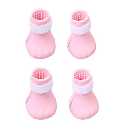 4pcs Cat Bathing Grooming Anti-Scratch Silicone Pet Socks for Bathing Feeding - Green