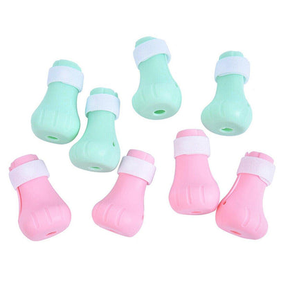 4pcs Cat Bathing Grooming Anti-Scratch Silicone Pet Socks for Bathing Feeding - Pink