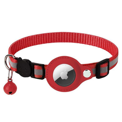Reflective Pet Collar with Holder for AirTag Tracker – Anti-Lost Cat Dog Tag - Blue