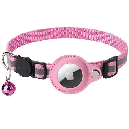Reflective Pet Collar with Holder for AirTag Tracker – Anti-Lost Cat Dog Tag - Blue