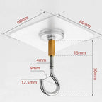 12 PCS Heavy Duty Self Adhesive Hooks Stainless Steel Ceiling Hooks for Home - Closed