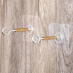 12 PCS Heavy Duty Self Adhesive Hooks Stainless Steel Ceiling Hooks for Home - Closed