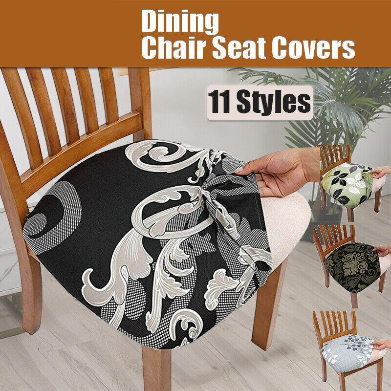 Stretch Dining Chair Seat Covers Removable Seat Cushion Slipcovers Protector - A